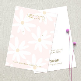 Carte d'affichage à oreille florale mignonne rose 