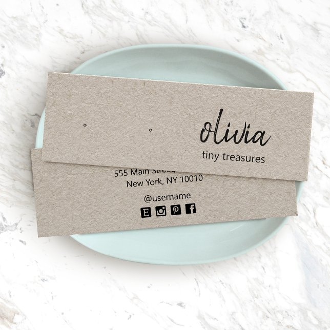 Carte d'affichage à oreille Kraft Script Stud (Créateur téléchargé)