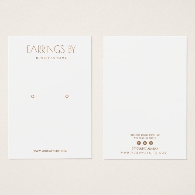 Carte d'affichage à oreille minimaliste (Devant & derrière)