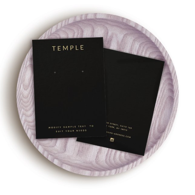 Carte d'affichage à oreille noire moderne élégante (Créateur téléchargé)