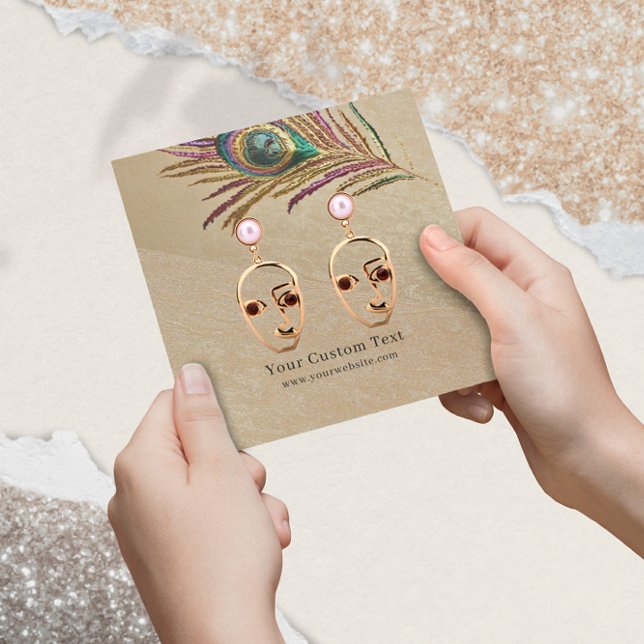 Carte d'affichage à oreille ・ Plumes de paon à bro (Créateur téléchargé)