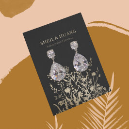 Carte d'affichage à oreille ・ Terre Floral Beige O