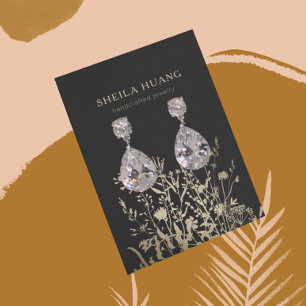 Carte d'affichage à oreille ・ Terre Floral Beige O