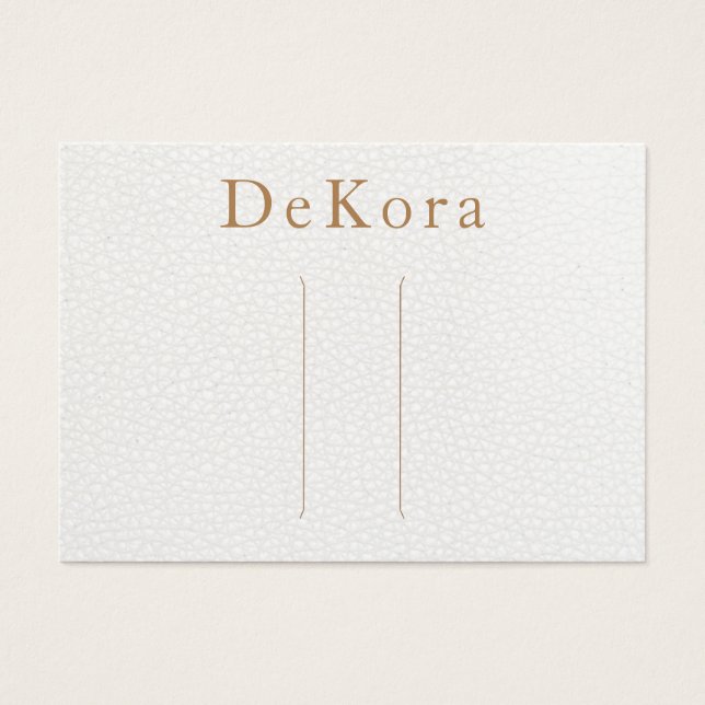 Carte d'affichage Barrette en cuir blanc (Devant)