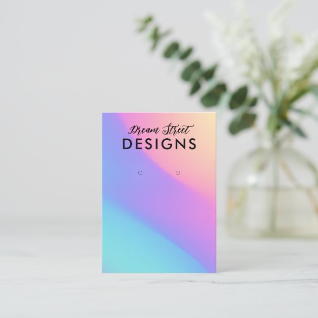 Carte d'affichage bleu violet orange dégradé (Debout devant)