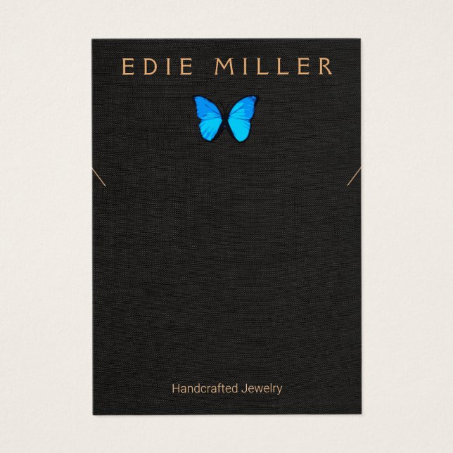 Carte d'affichage Boho Blue Butterfly Collier Brac (Devant)