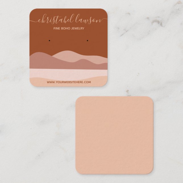 Carte d'affichage Boho Brown en terre cuite bijoux (Devant / Derrière)