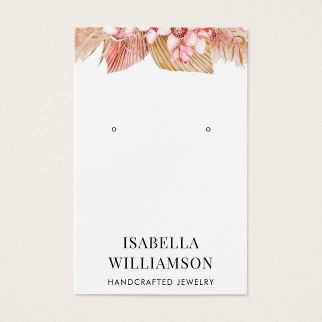 Carte d'affichage Boho Floral Oreille Bijoux (Devant)