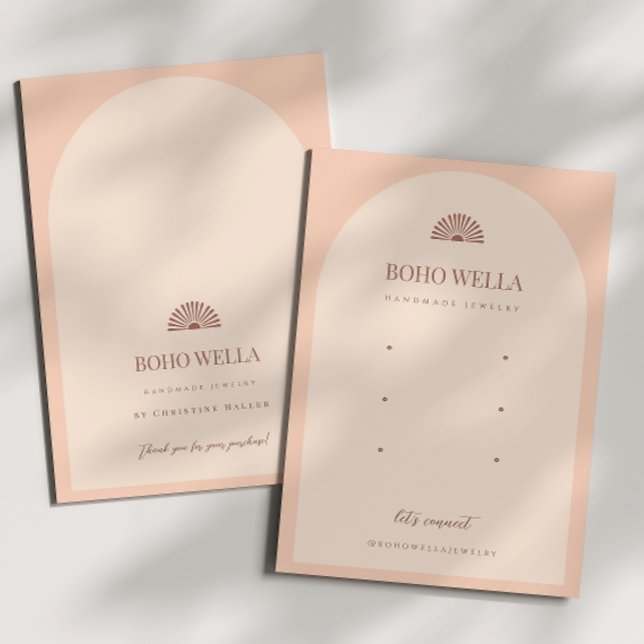 Carte d'affichage Boho Pink Arch avec logo (Créateur téléchargé)