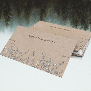 Carte d'affichage bracelet ・ Fleur sauvage rustiqu
