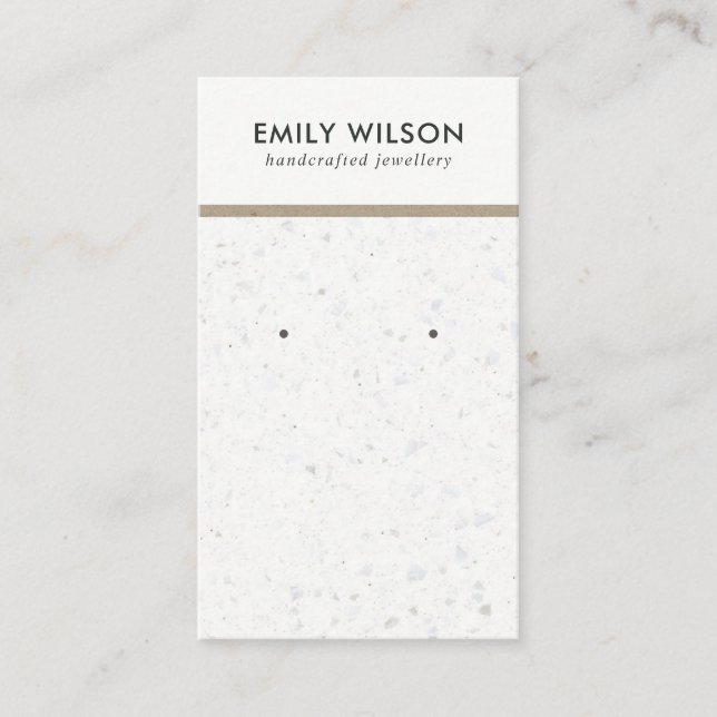 CARTE D'AFFICHAGE CHIC BLANC GRAY TERRAZZO (Devant)