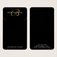 Carte d'affichage Chic Gold Monogram Black Collier