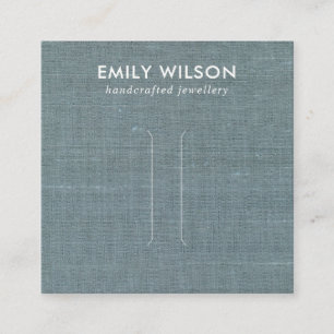 CARTE D'AFFICHAGE CHIC GRAY BLUE BURLAP LINEN HAIR