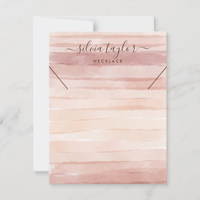 Carte d'affichage collier teintes de terre rose pâ (Devant)