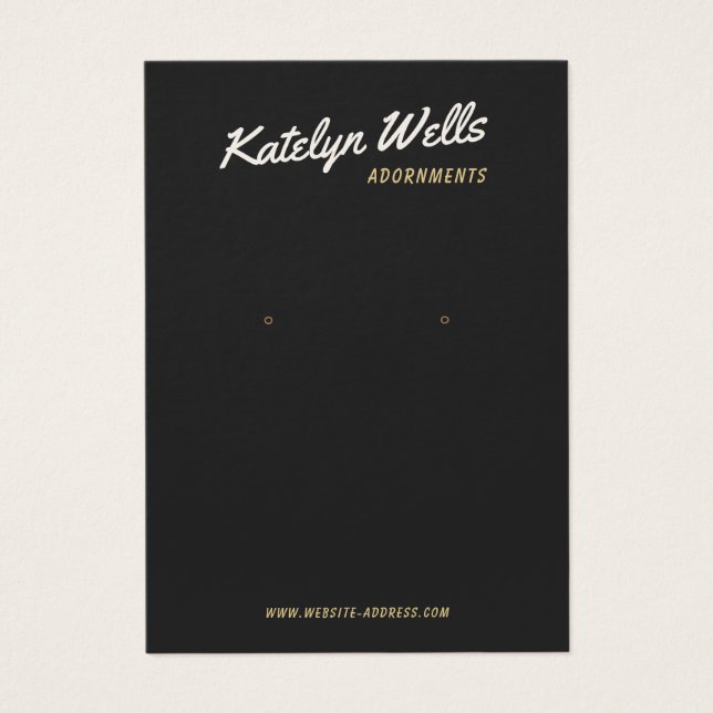 Carte d'affichage cool noir rétro Script (Devant)