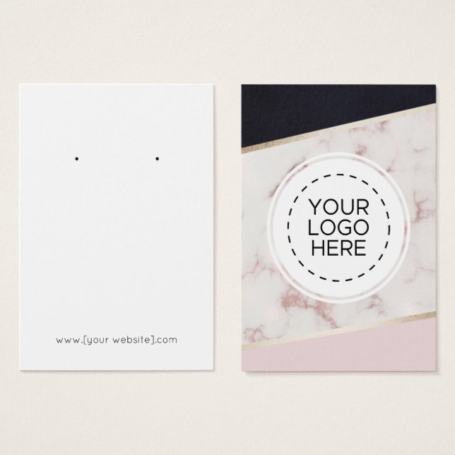 Carte d'affichage couleur bloc couleur marbre rose (Devant & derrière)