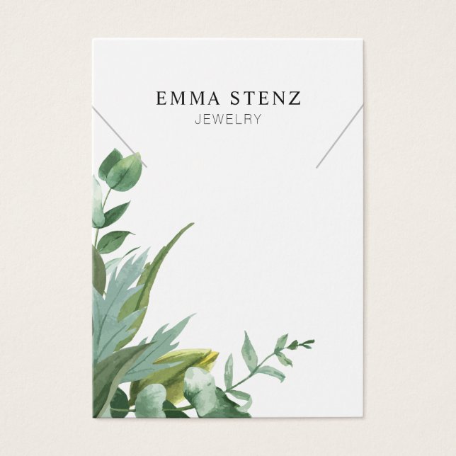 Carte d'affichage couleur Eucalyptus Leaf Collier (Devant)