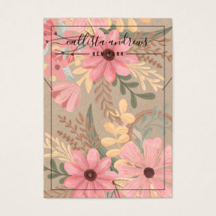 Carte d'affichage couleur rose Kraft Cursive Colli