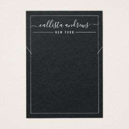 Carte d'affichage Cursive en papier noir simple