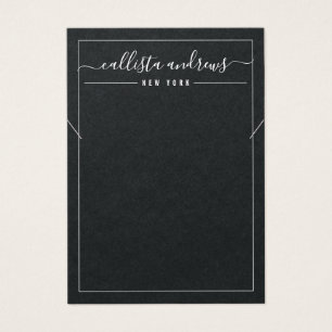 Carte d'affichage Cursive en papier noir simple