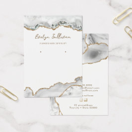 Carte d'affichage de bijoux en agate blanc