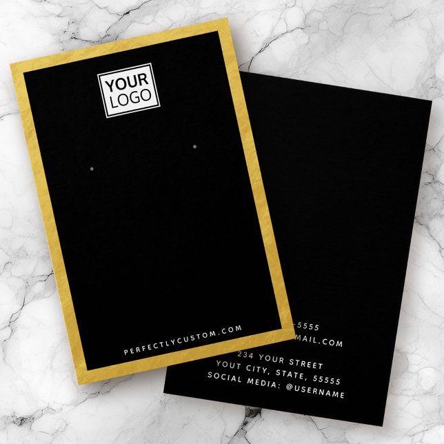Carte d'affichage de bordure en or faux logo perso (Créateur téléchargé)