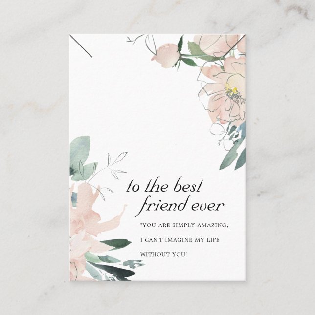 CARTE D'AFFICHAGE DE CADEAU FLORAL FAMILIAL BLANC (Devant)