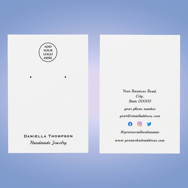 Carte d'affichage de la bijouterie noire et blanch (Créateur téléchargé)