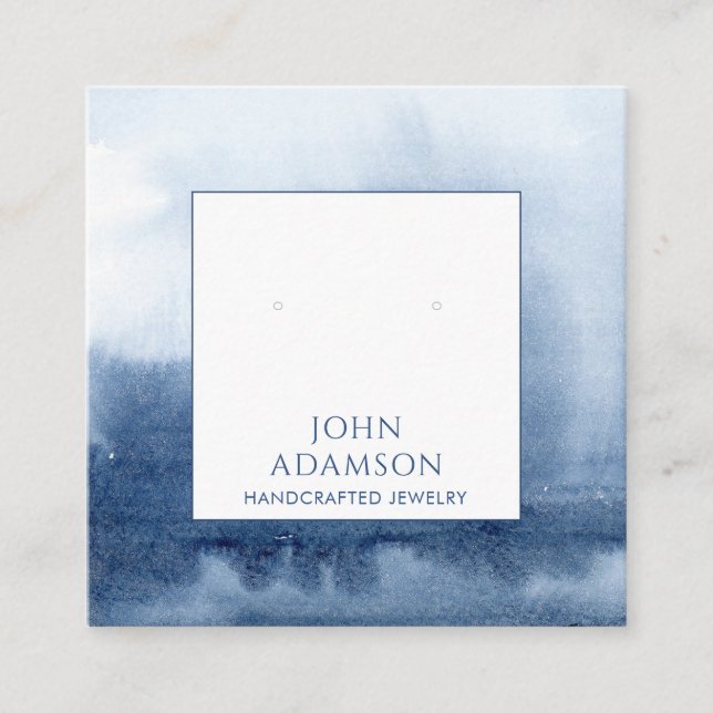 Carte d'affichage de l'aquarelle bleu éthérée (Devant)