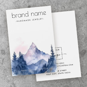 Carte d'affichage de l'aquarelle des montagnes et 