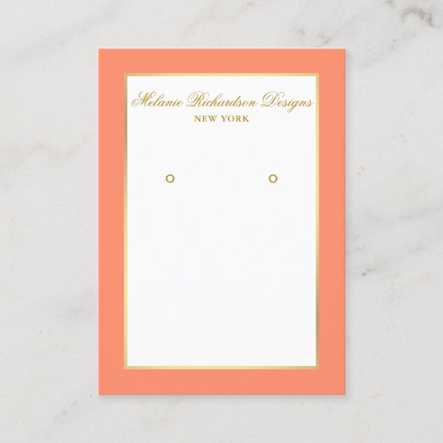 Carte d'affichage de l'oreille Gold et Coral (Devant)