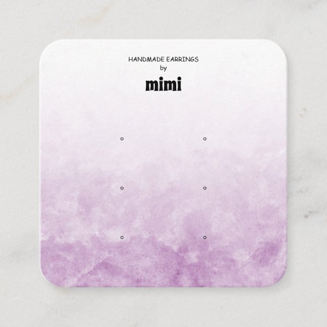 Carte d'affichage de l'oreille violette Aquarelle (Devant)