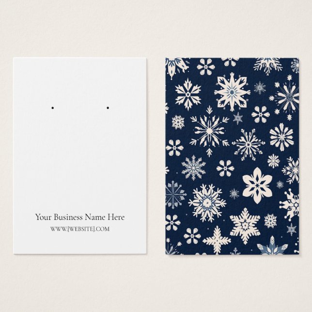 Carte d'affichage de Noël Snowflakes (Devant & derrière)