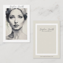 Carte d'affichage de Portrait d'illustration fémin