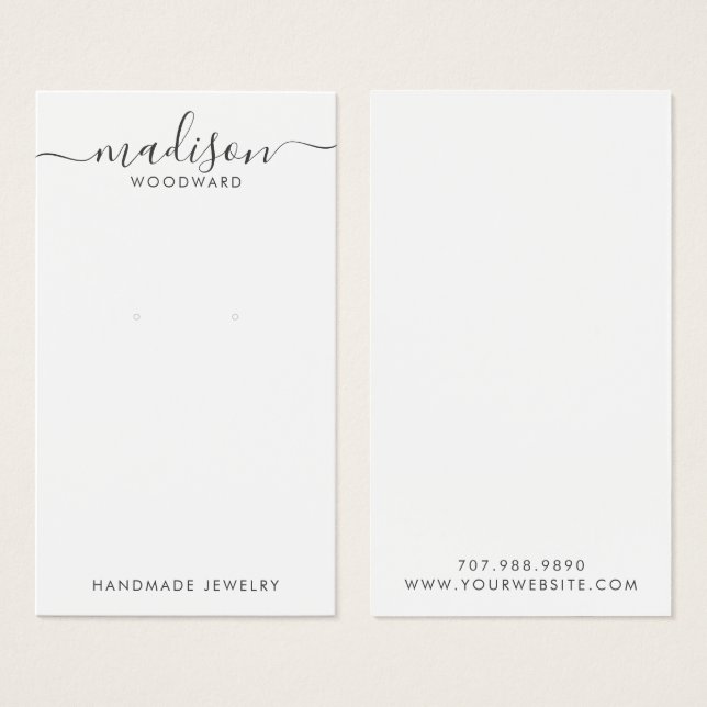 Carte d'affichage de signature de script simple (Devant & derrière)