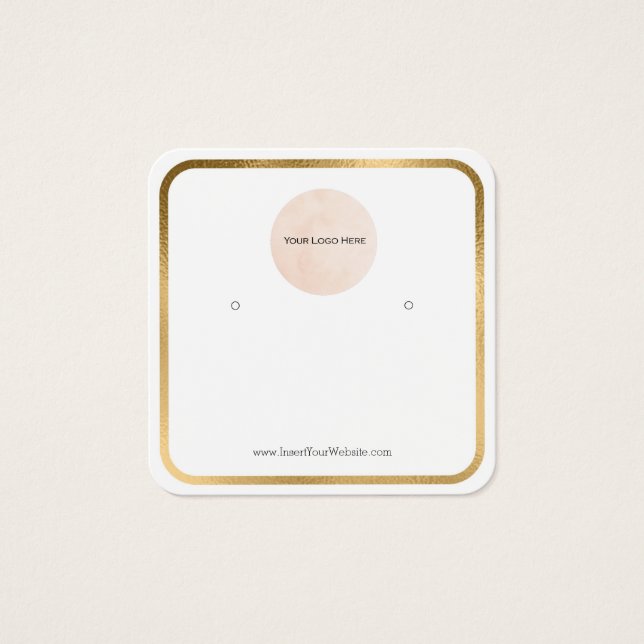 Carte d'affichage de votre logo Gold Border Roundé (Devant)