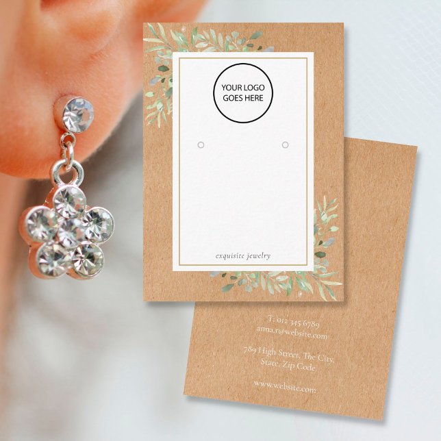 Carte d'affichage de votre logo vert rustique (Créateur téléchargé)