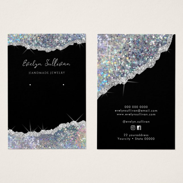 Carte d'affichage des bijoux en argent Faux partie (Devant & derrière)