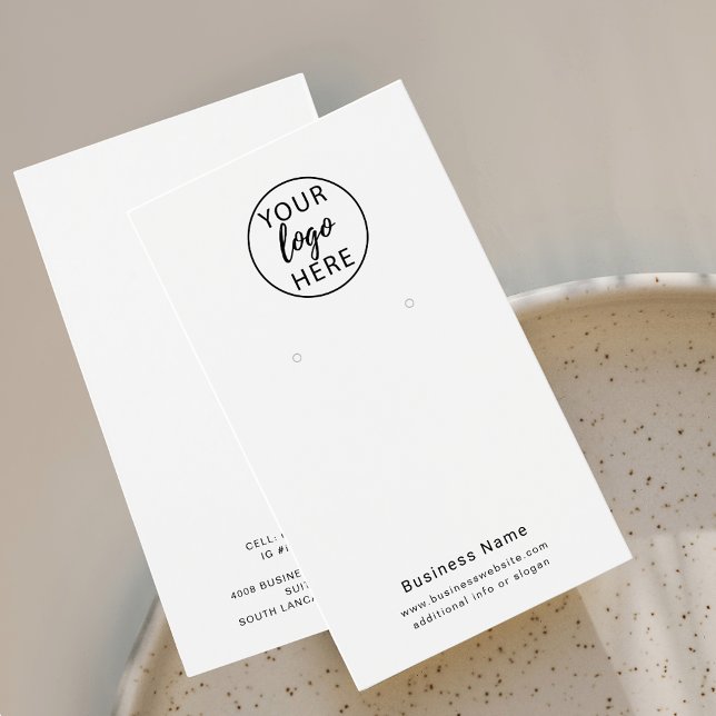 Carte d'affichage des Boucles d'oreilles du logo d (Custom Business Logo Earrings Display Card)