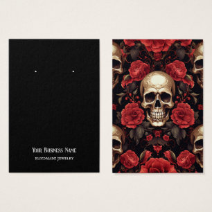 Carte d'affichage des Roses du crâne d'Halloween