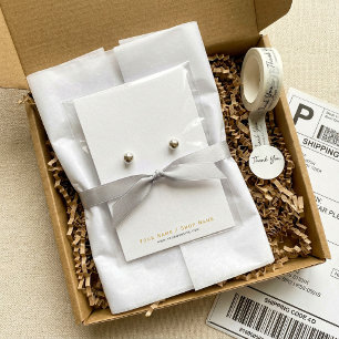 Carte d'affichage d'oreille en or et blanc très si