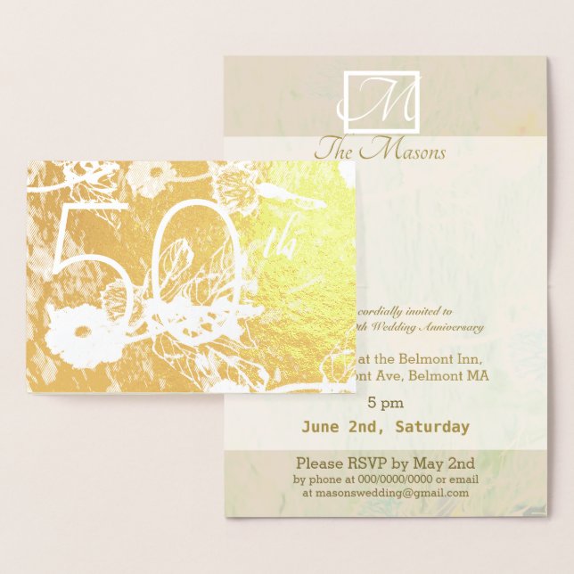 Carte d'affichage du 50e anniversaire du Mariage (Affichage)