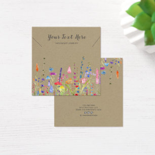 Carte d'affichage du collier ・ Aquarelle Fleurs sa