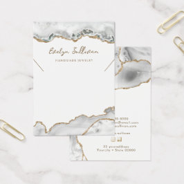 Carte d'affichage du collier d'agate blanc