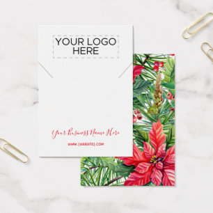Carte d'affichage du collier de Noël Poinsettias
