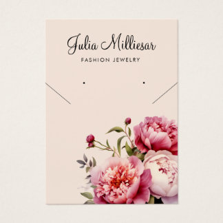 Carte d'affichage du collier de pivoine rose moder