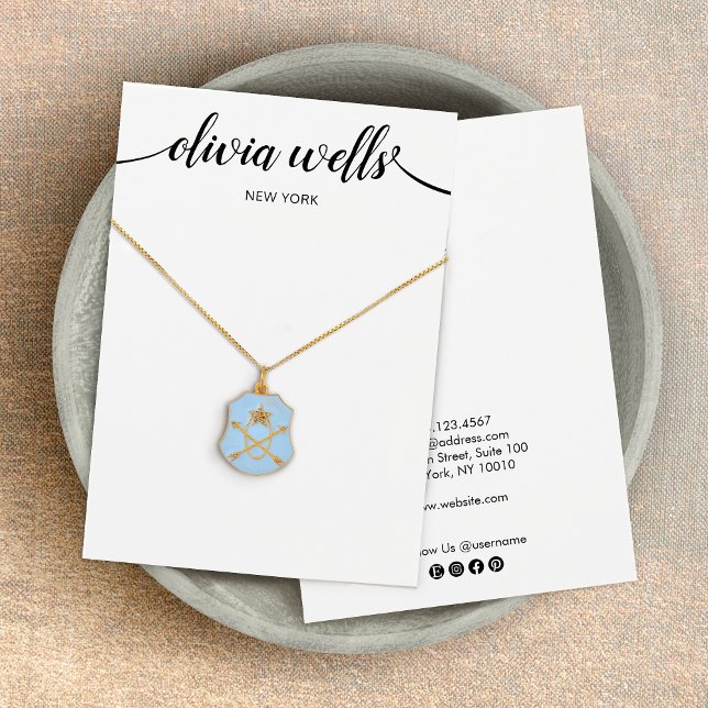 Carte d'affichage du collier noir blanc moderne Sc (Créateur téléchargé)