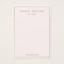 Carte d'affichage du collier rose clair