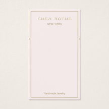 Carte d'affichage du collier rose clair