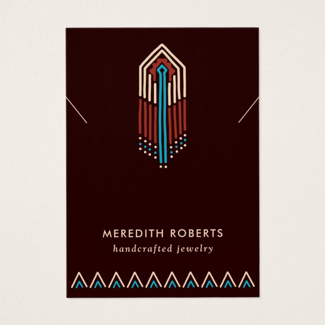 Carte d'affichage du collier tribal turquoise Terr (Devant)